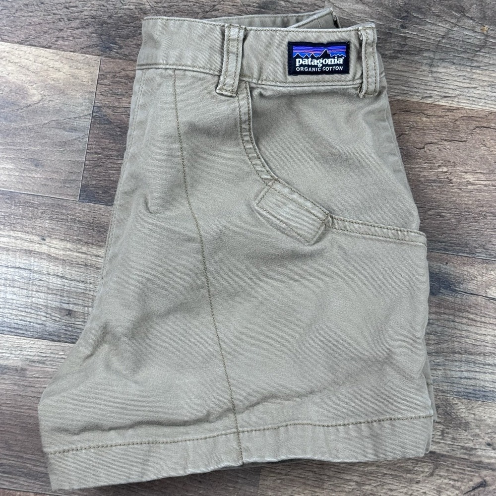 Patagonia Stand Up Canvas Shorts Size 0 Khaki Outdoor Hiking Organic Cotton
